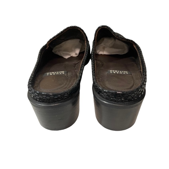 STUART WEITZMAN - BLACK PATENT LEATHER SLIP ON MULES - EXCELLENT CONDITION - S5 - Picture 4 of 7